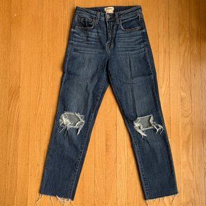 L'AGENCE Audrina Distressed Straight Jeans Size 25